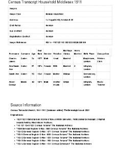 Census 1911 - 14 Hogarth Hill