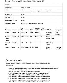 Census 1911 - 06 Reynolds Close