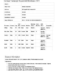 Census 1911 - 28 Hogarth Hill