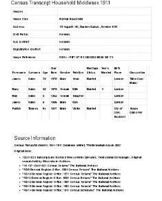 Census 1911 - 18 Hogarth Hill