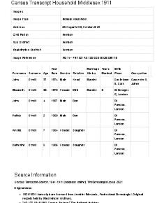 Census 1911 - 26 Hogarth Hill