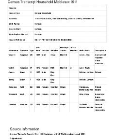 Census 1911 - 17 Reynolds Close