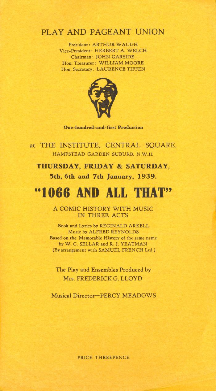 1066 and All That - Programme 1939