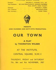 Our Town - 1957 Programme and Review