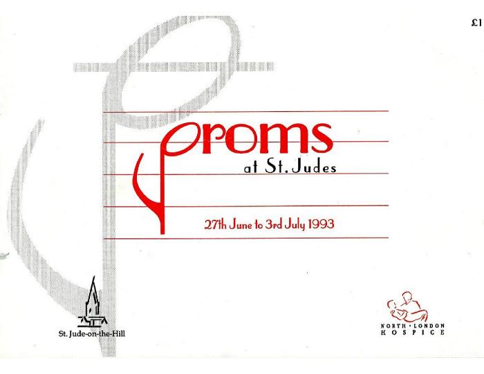 1993 Concert programme for the Proms at St Jude's