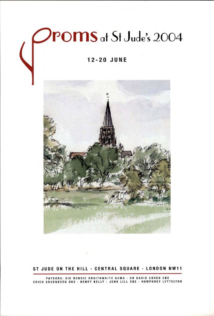 2004 Concert programme for the Proms at St Jude's