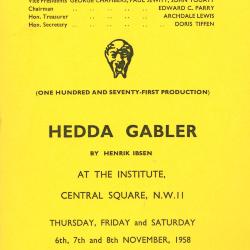 Hedda Gabler - Programme and Review 1958