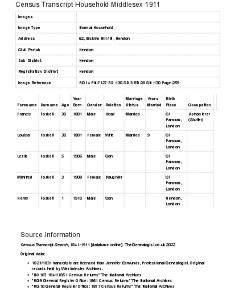 Census 1911 - 62 Erskine Hill
