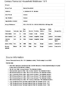 Census 1911 - 41 Erskine Hill
