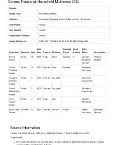 Census 1911 - 13 Bigwood Road
