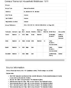 Census 1911 - 51 Erskine Hill
