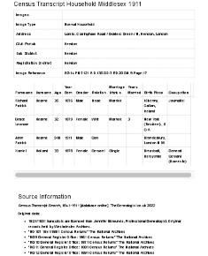 Census 1911 - 01 Corringham Road