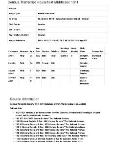 Census 1911 - 58 Erskine Hill
