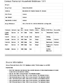 Census 1911 - 50 Erskine Hill
