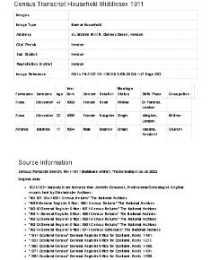 Census 1911 - 44 Erskine Hill
