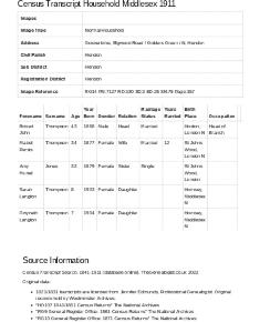 Census 1911 - 15 Bigwood Road
