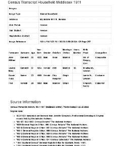 Census 1911 - 63 Erskine Hill
