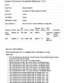 Census 1911 - 49 Erskine Hill
