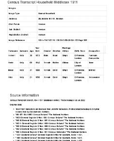 Census 1911 - 38 Erskine Hill
