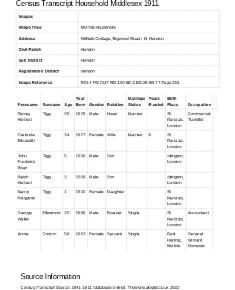 Census 1911 - 11 Bigwood Road
