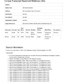 Census 1911 - 145 Hampstead Way
