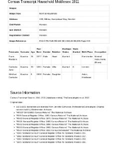 Census 1911 - 112 Hampstead Way
