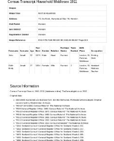 Census 1911 - 147 Hampstead Way
