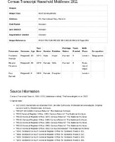 Census 1911 - 129 Hampstead Way
