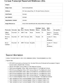 Census 1911 - 131 Hampstead Way
