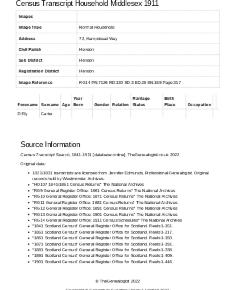 Census 1911 - 151 Hampstead Way
