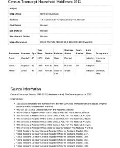 Census 1911 - 130 Hampstead Way

