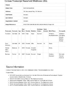 Census 1911 - 96 Hampstead Way
