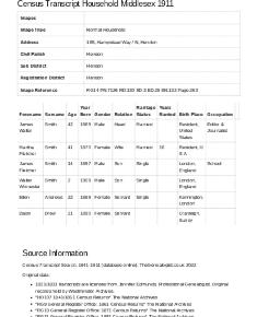 Census 1911 - 81 Hampstead Way
