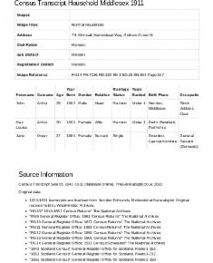 Census 1911 - 163 Hampstead Way
