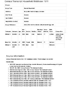 Census 1911 - 2 Wild Hatch Cottages
