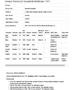 Census 1911 - 1 Wild Hatch
