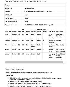 Census 1911 - 14 Rotherwick Road
