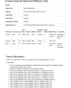 Census 1911 - 177 Hampstead Way
