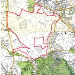 Suburb boundary map from 1902 Bacon's Atlas