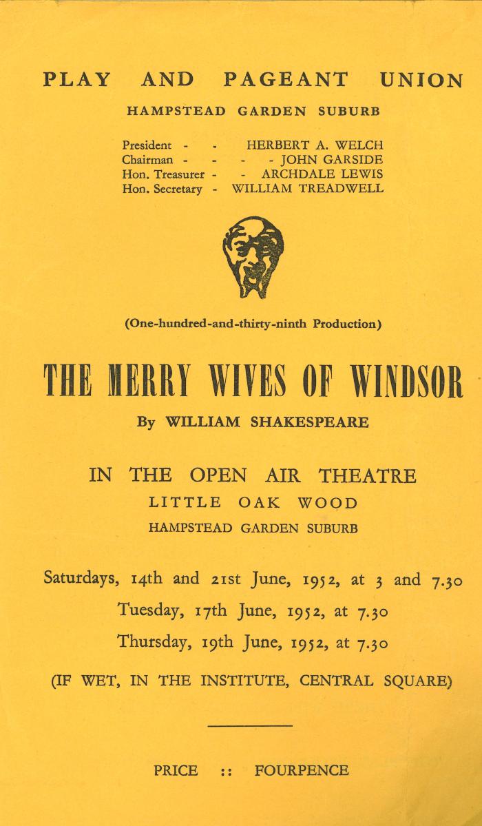 The Merry Wives of Windsor - Programme 1952